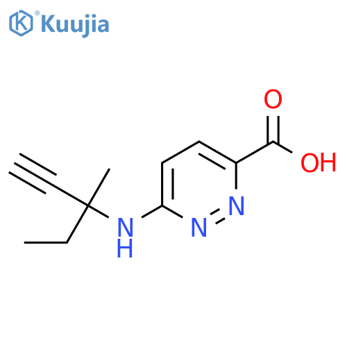 6-[(3-Methylpent-1-yn-3-yl)amino]pyridazine-3-carboxylic acid structure