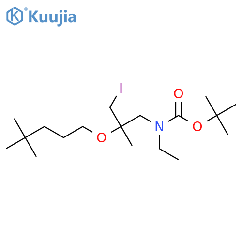 tert-butyl N-{2-[(4,4-dimethylpentyl)oxy]-3-iodo-2-methylpropyl}-N-ethylcarbamate structure