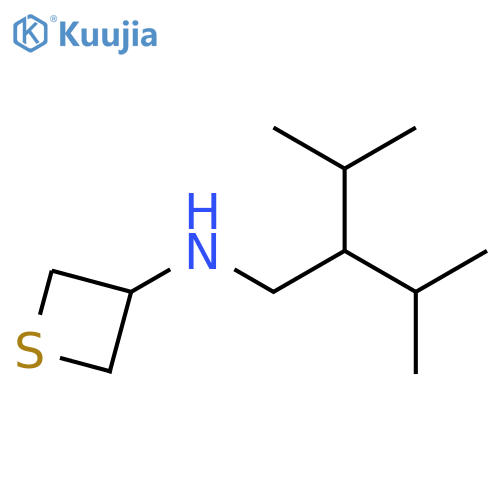 N-[3-methyl-2-(propan-2-yl)butyl]thietan-3-amine structure