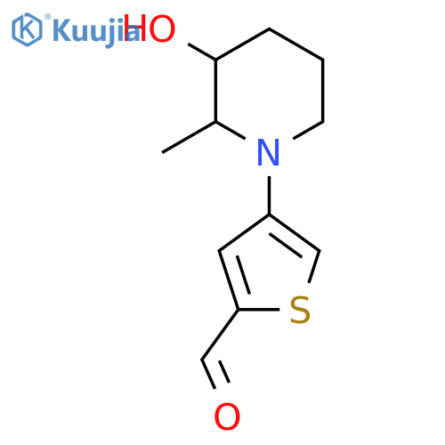 4-(3-Hydroxy-2-methylpiperidin-1-yl)thiophene-2-carbaldehyde structure