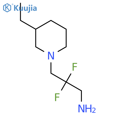 3-(3-Ethylpiperidin-1-yl)-2,2-difluoropropan-1-amine structure