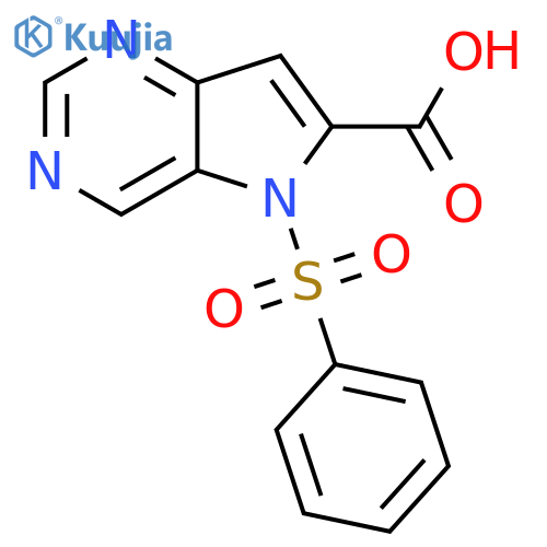 5-Benzenesulfonyl-5H-pyrrolo[3,2-d]pyrimidine-6-carboxylic acid structure