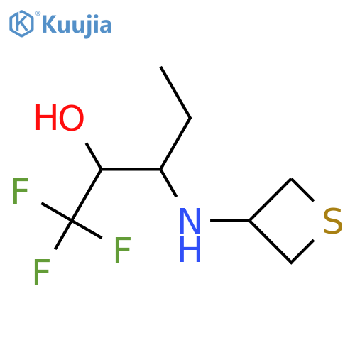 1,1,1-trifluoro-3-[(thietan-3-yl)amino]pentan-2-ol structure