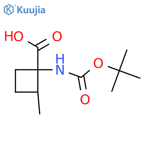 1-((Tert-Butoxycarbonyl)amino)-2-methylcyclobutanecarboxylic acid structure