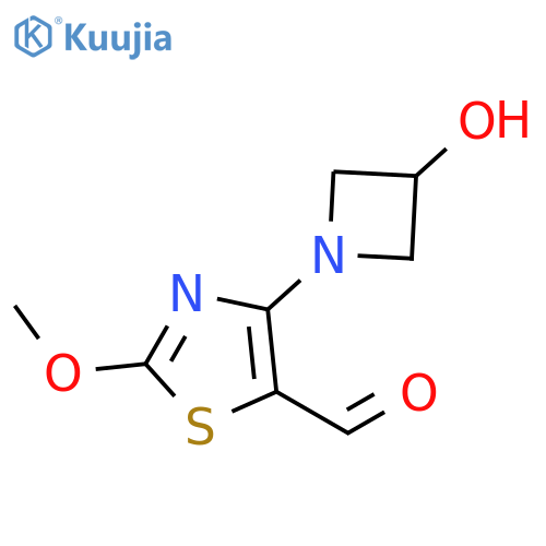 4-(3-Hydroxyazetidin-1-yl)-2-methoxy-1,3-thiazole-5-carbaldehyde structure
