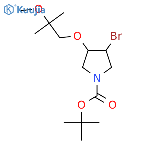 Tert-butyl 3-bromo-4-(2-methoxy-2-methylpropoxy)pyrrolidine-1-carboxylate structure