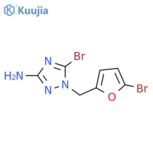 5-bromo-1-(5-bromofuran-2-yl)methyl-1H-1,2,4-triazol-3-amine structure