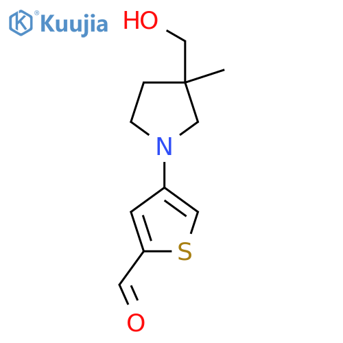 4-[3-(Hydroxymethyl)-3-methylpyrrolidin-1-yl]thiophene-2-carbaldehyde structure