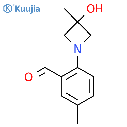 2-(3-Hydroxy-3-methylazetidin-1-yl)-5-methylbenzaldehyde structure