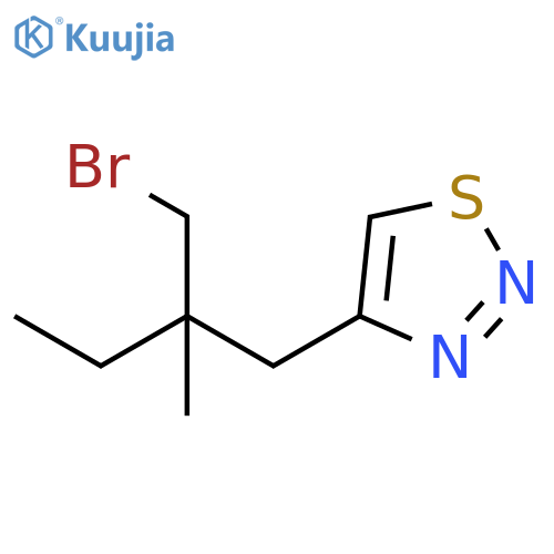1,2,3-Thiadiazole, 4-[2-(bromomethyl)-2-methylbutyl]- structure