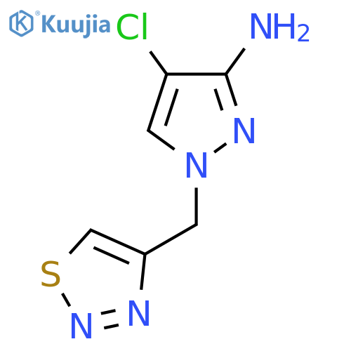 4-Chloro-1-[(1,2,3-thiadiazol-4-yl)methyl]-1H-pyrazol-3-amine structure