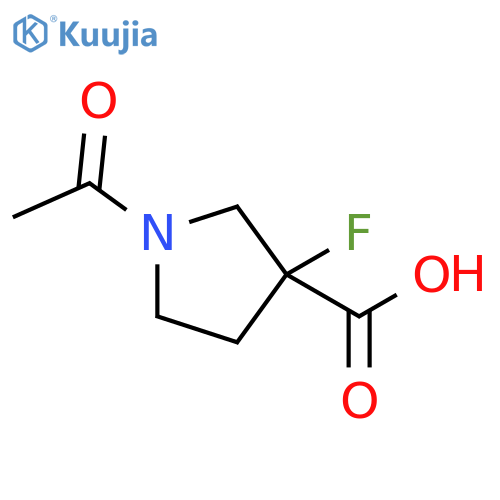 1-acetyl-3-fluoropyrrolidine-3-carboxylic acid structure