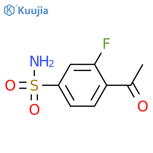 4-acetyl-3-fluorobenzene-1-sulfonamide structure