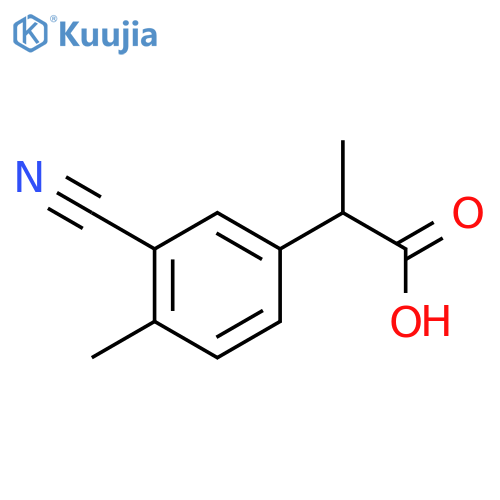 2-(3-Cyano-4-methylphenyl)propanoic acid structure