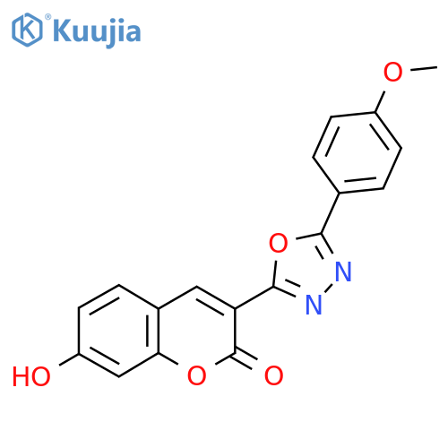 7-hydroxy-3-[5-(4-methoxyphenyl)-1,3,4-oxadiazol-2-yl]-2H-chromen-2-one structure