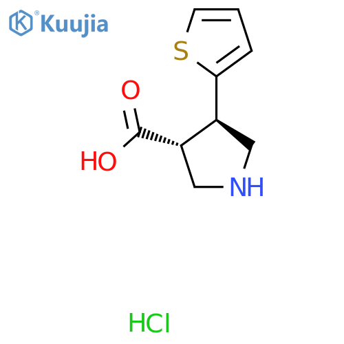 (3R, 4R)-4-(2-Thienyl)pyrrolidine-3-carboxylic acid hydrochloride structure