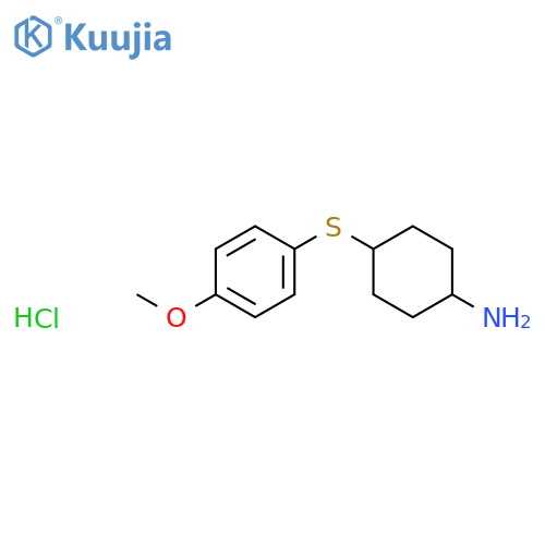 4-[(4-Methoxyphenyl)sulfanyl]cyclohexan-1-amine hydrochloride structure