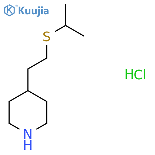 4-[2-(Propan-2-ylsulfanyl)ethyl]piperidine hydrochloride structure