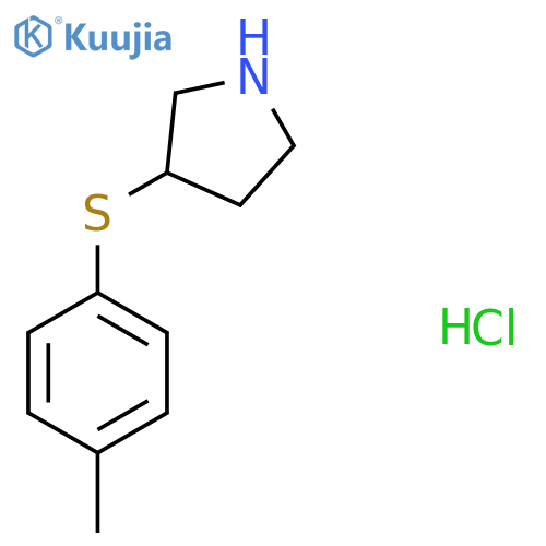 3-[(4-Methylphenyl)sulfanyl]pyrrolidine hydrochloride structure