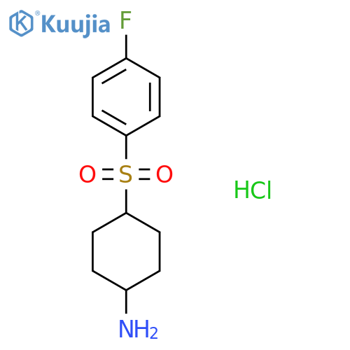 4-[(4-Fluorophenyl)sulfonyl]cyclohexan-1-amine hydrochloride structure