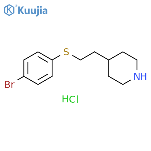 4-(2-[(4-Bromophenyl)sulfanyl]ethyl)piperidine hydrochloride structure