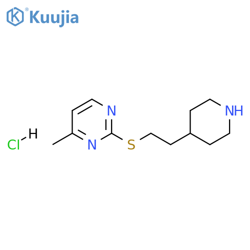 4-methyl-2-(2-piperidin-4-ylethylsulfanyl)pyrimidine:hydrochloride structure