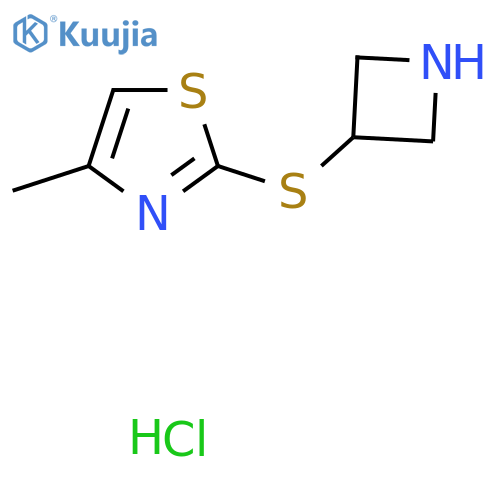 2-(Azetidin-3-ylsulfanyl)-4-methyl-1,3-thiazole hydrochloride structure