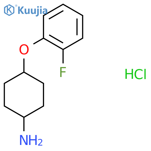 4-(2-Fluorophenoxy)cyclohexan-1-amine hydrochloride structure