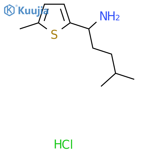4-Methyl-1-(5-methylthiophen-2-yl)pentan-1-amine hydrochloride structure