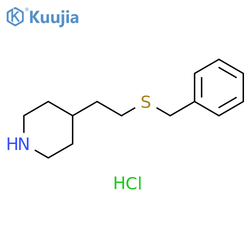 4-(2-benzylsulfanylethyl)piperidine:hydrochloride structure