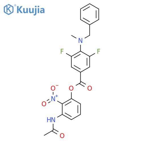 3-Acetamido-2-nitrophenyl 4-(benzyl(methyl)amino)-3,5-difluorobenzoate structure