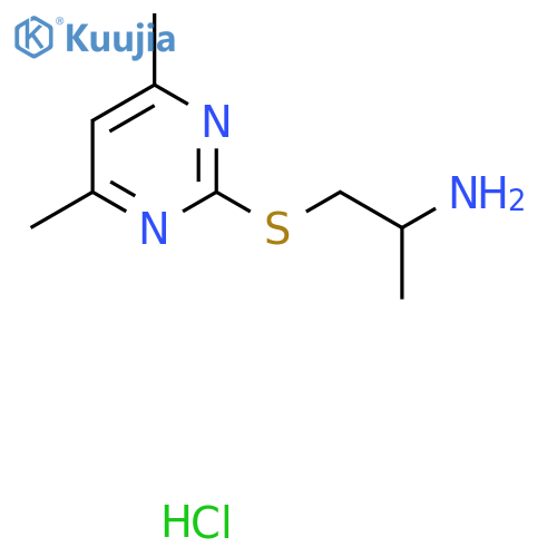 1-((4,6-Dimethylpyrimidin-2-yl)thio)propan-2-amine hydrochloride structure