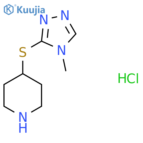 4-[(4-methyl-4H-1,2,4-triazol-3-yl)sulfanyl]piperidine hydrochloride structure
