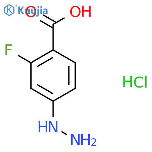 2-Fluoro-4-hydrazinylbenzoic acid hydrochloride structure