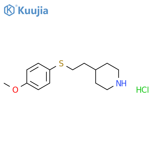 4-(2-[(4-Methoxyphenyl)sulfanyl]ethyl)piperidine hydrochloride structure