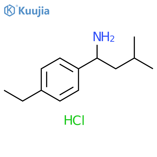 1-(4-Ethylphenyl)-3-methylbutan-1-amine hydrochloride structure
