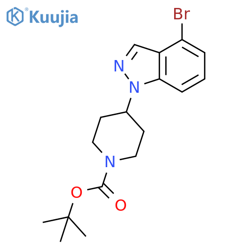 1-Piperidinecarboxylic acid, 4-(4-bromo-1H-indazol-1-yl)-, 1,1-dimethylethyl ester structure