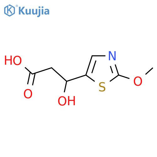3-Hydroxy-3-(2-methoxy-1,3-thiazol-5-yl)propanoic acid structure