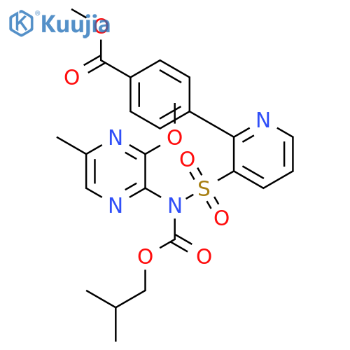 Methyl 4-(3-(N-(isobutoxycarbonyl)-N-(3-methoxy-5-methylpyrazin-2-yl)sulfamoyl)pyridin-2-yl)benzoate structure