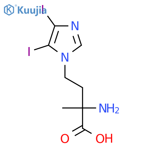 2-amino-4-(4,5-diiodo-1H-imidazol-1-yl)-2-methylbutanoic acid structure