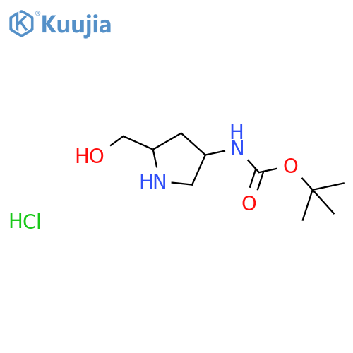 Tert-butyl ((3S,5R)-5-(hydroxymethyl)pyrrolidin-3-yl)carbamate hydrochloride structure