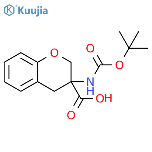 3-{[(tert-butoxy)carbonyl]amino}-3,4-dihydro-2H-1-benzopyran-3-carboxylic acid structure