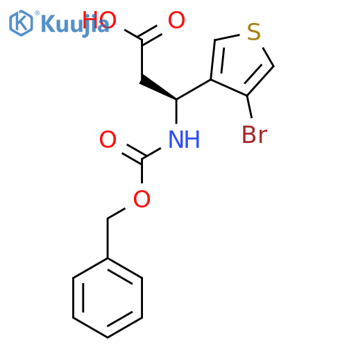 (3S)-3-{[(benzyloxy)carbonyl]amino}-3-(4-bromothiophen-3-yl)propanoic acid structure