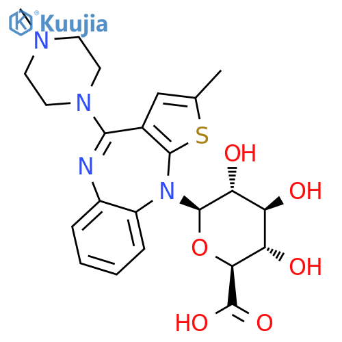 b-D-Glucopyranuronic acid,1-deoxy-1-[2-methyl-4-(4-methyl-1-piperazinyl)-10H-thieno[2,3-b][1,5]benzodiazepin-10-yl]- structure