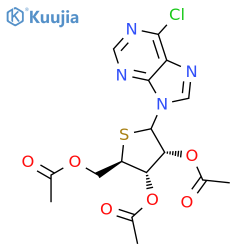 9H-Purine, 6-chloro-9-(2,3,5-tri-O-acetyl-4-thio-D-ribofuranosyl)- structure