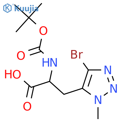 3-(4-bromo-1-methyl-1H-1,2,3-triazol-5-yl)-2-{(tert-butoxy)carbonylamino}propanoic acid structure