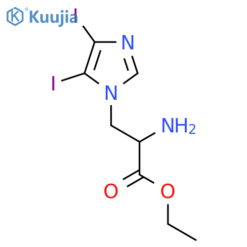 ethyl 2-amino-3-(4,5-diiodo-1H-imidazol-1-yl)propanoate structure