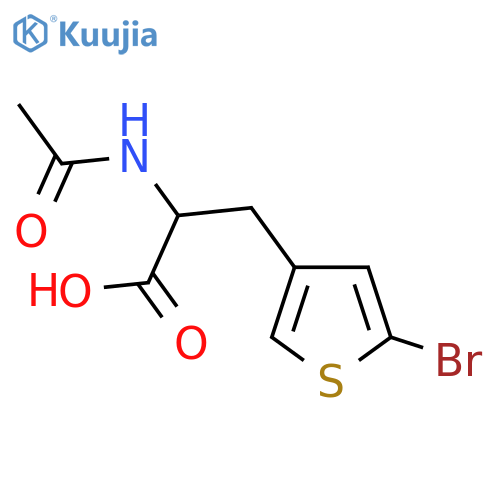3-(5-Bromothiophen-3-yl)-2-acetamidopropanoic acid structure