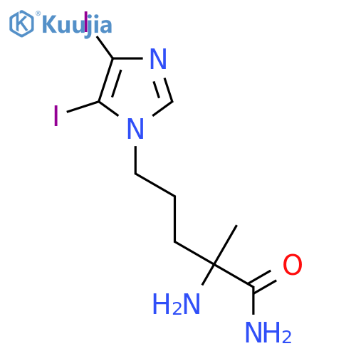 2-amino-5-(4,5-diiodo-1H-imidazol-1-yl)-2-methylpentanamide structure