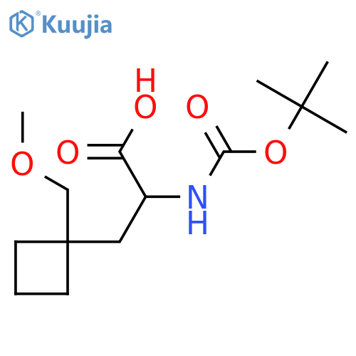 2-{[(Tert-butoxy)carbonyl]amino}-3-[1-(methoxymethyl)cyclobutyl]propanoic acid structure